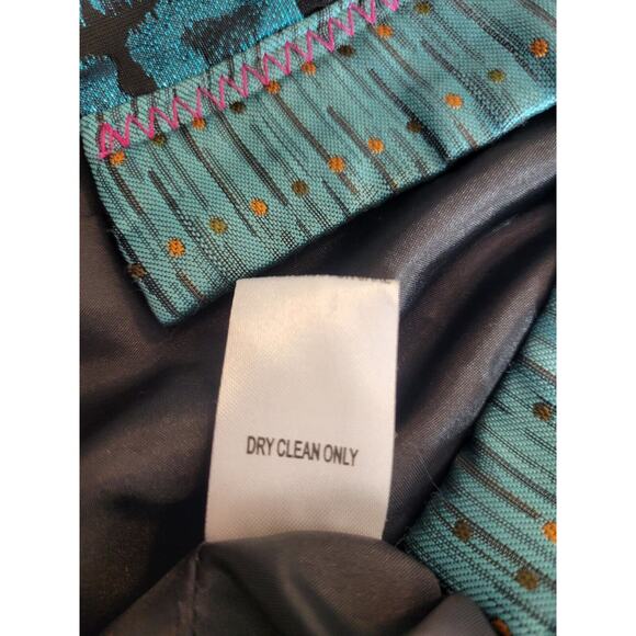 Julia Ku Blazer Bohemian Women's Jacket Blue Black Gray Floral Metallic Size 2X - Picture 11 of 13